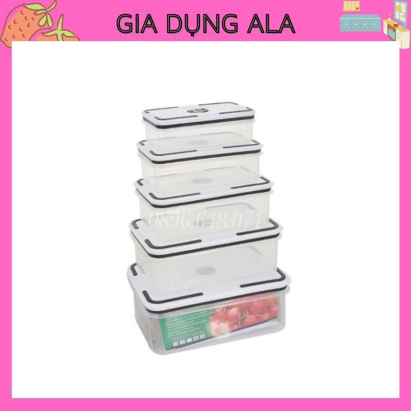 Hộp Nhựa Đựng Thực Phẩm Đựng Đồ Thức Ăn Có Nắp Trong Suốt Bảo Quản Tủ Lạnh, Hộp Đựng Thực Phẩm 5 Món