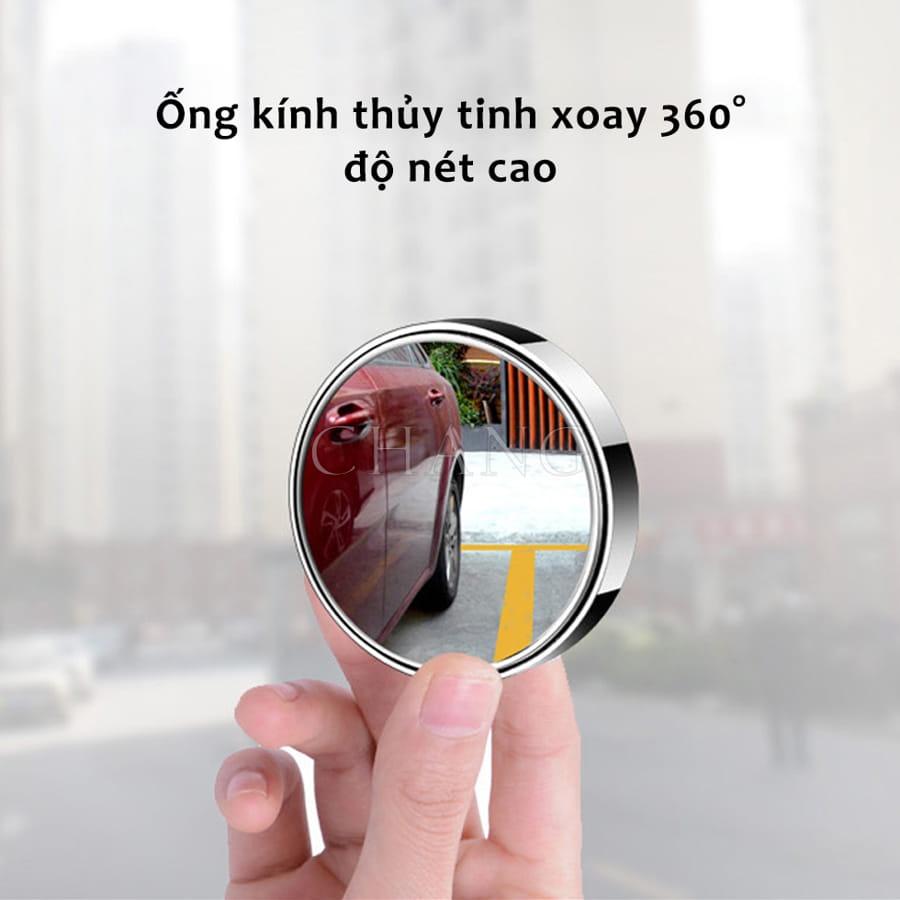 Gương Cầu Lồi Gắn Kính Hậu Ô Tô Xoay 360 Độ Xóa Điểm Mù Giúp Người Lái Căn Chỉnh Xe Tốt Hơn