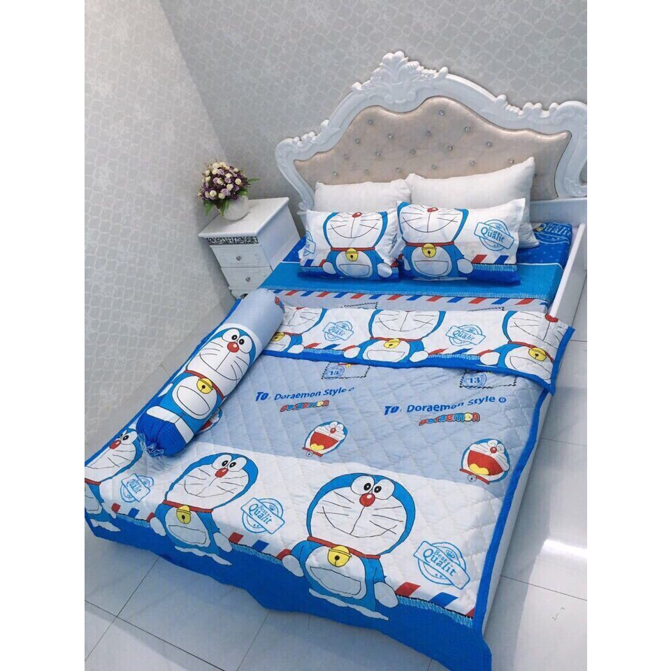 TRỌN BỘ CHĂN GA GỐI HÈ THU 5 MÓN DOREMON