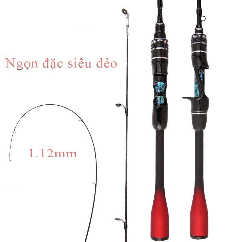 Cần câu lure UL đỏ đen cao cấp ngọn đặc siêu dẻo,cán cần carbon siêu nhẹ và êm tay phukiencaulure25 Cần câu UL cao cấp