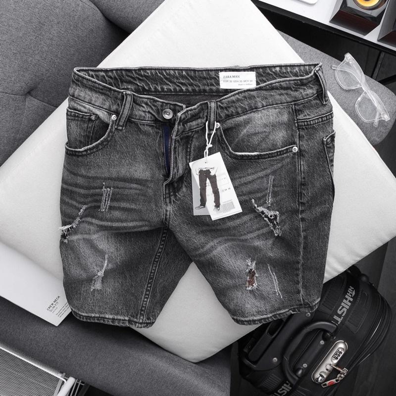 Quần jean nam lửng xám chuột - Quần short nam