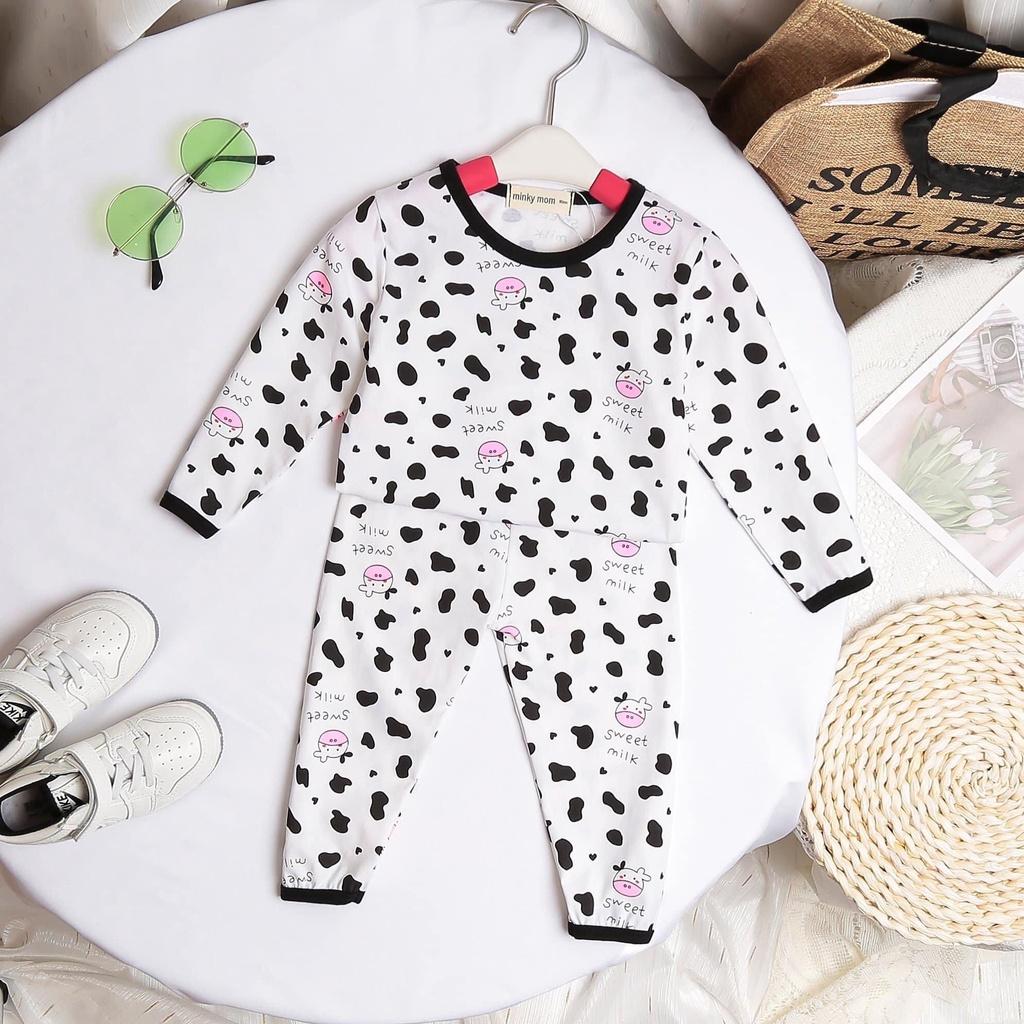 Bộ dài tay Minky Mom 100% cotton mềm mịn cho bé trai, bé gái từ 7-19kg MẪU CHERRY