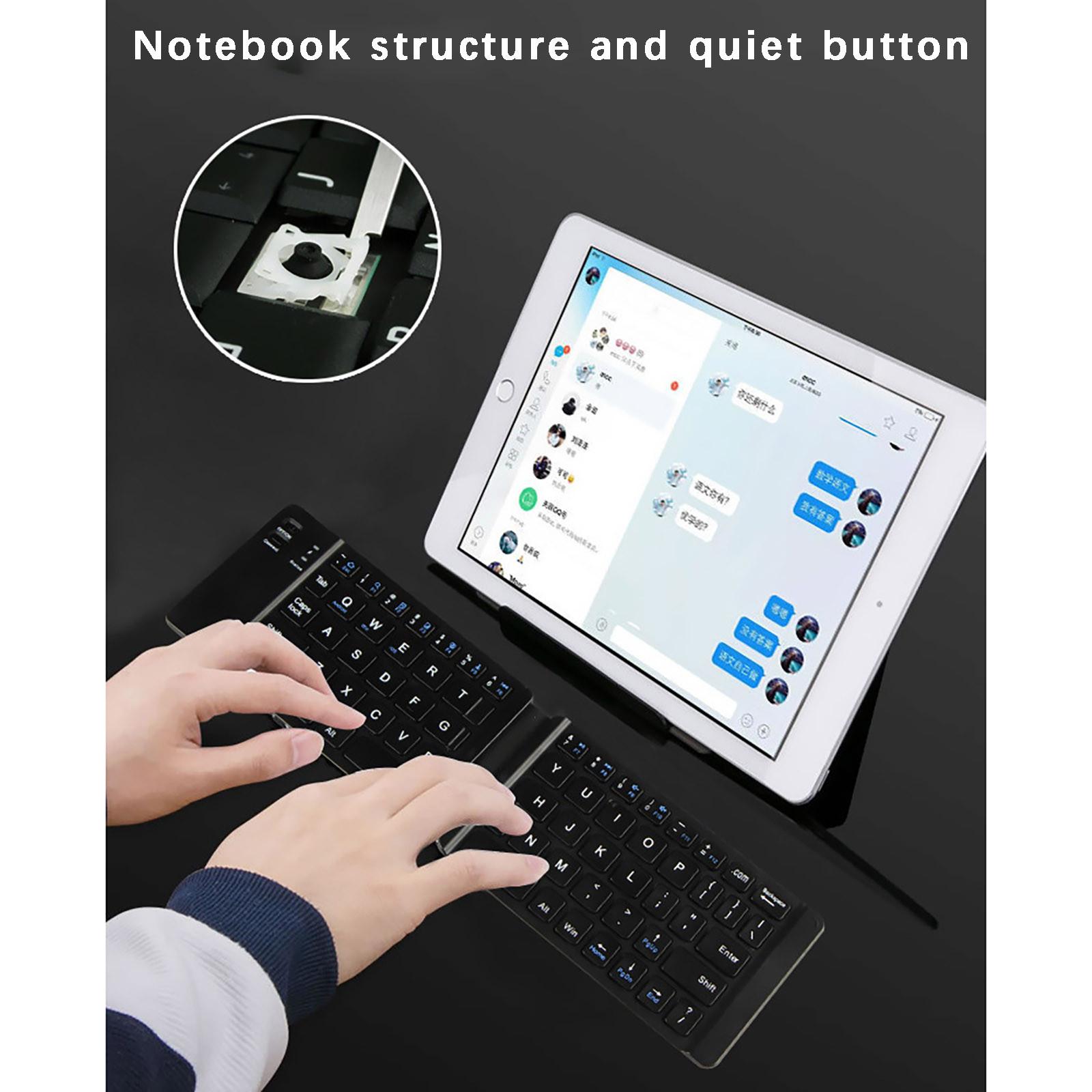 Mini Bàn Phím Bluetooth Gập Di Động Không Dây Bàn Phím PC Siêu Mỏng Bàn Phím Dành Cho Máy Tính Laptop Máy Tính Bảng Điện Thoại Di Động Клавиатура