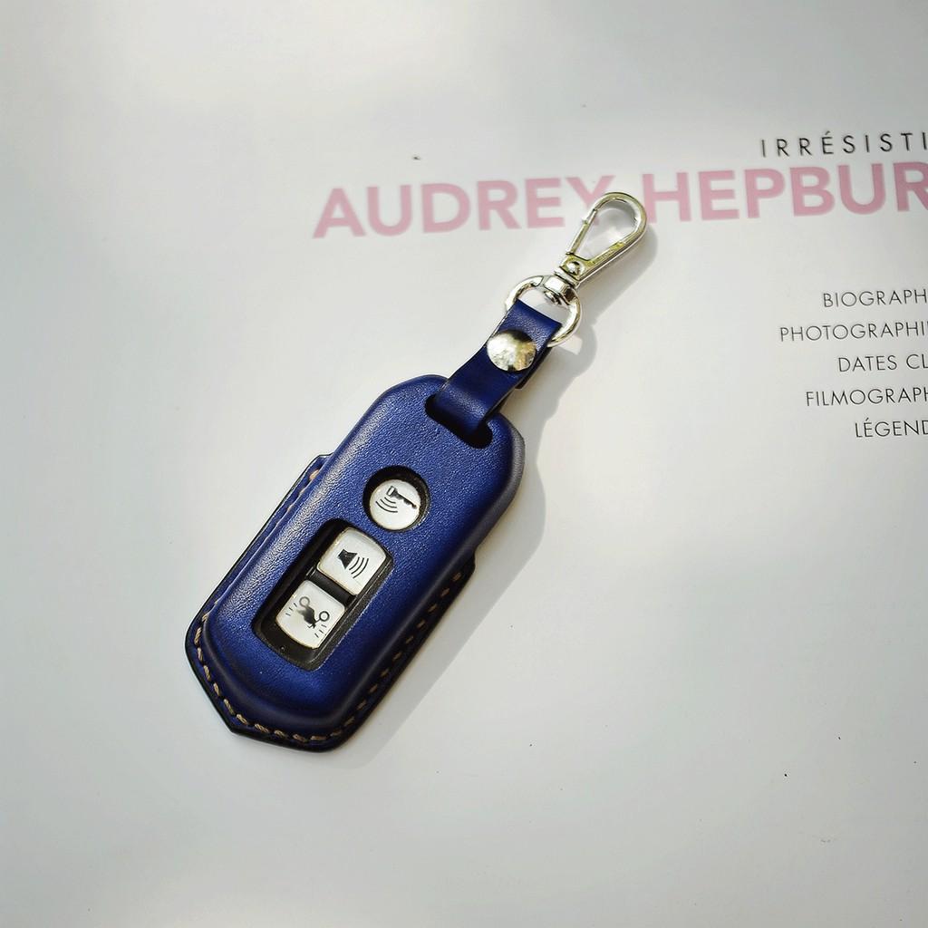 Bao da smartkey SH Mode màu xanh navy, bao da handmade da bò thật nhập khẩu, miễn phí khắc tên laser - DT3479