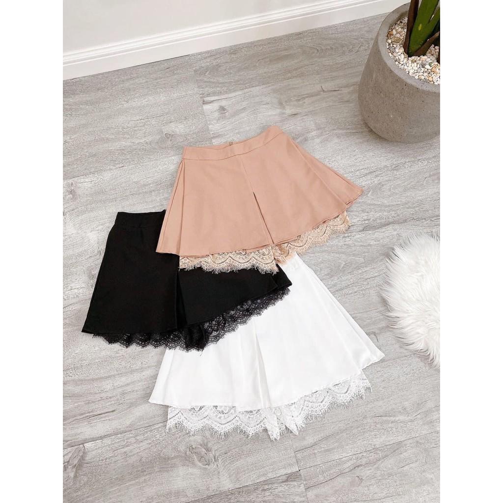 Chân váy xếp ly phối ren - Váy nữ phối ren gợi cảm- MIN Boutiques