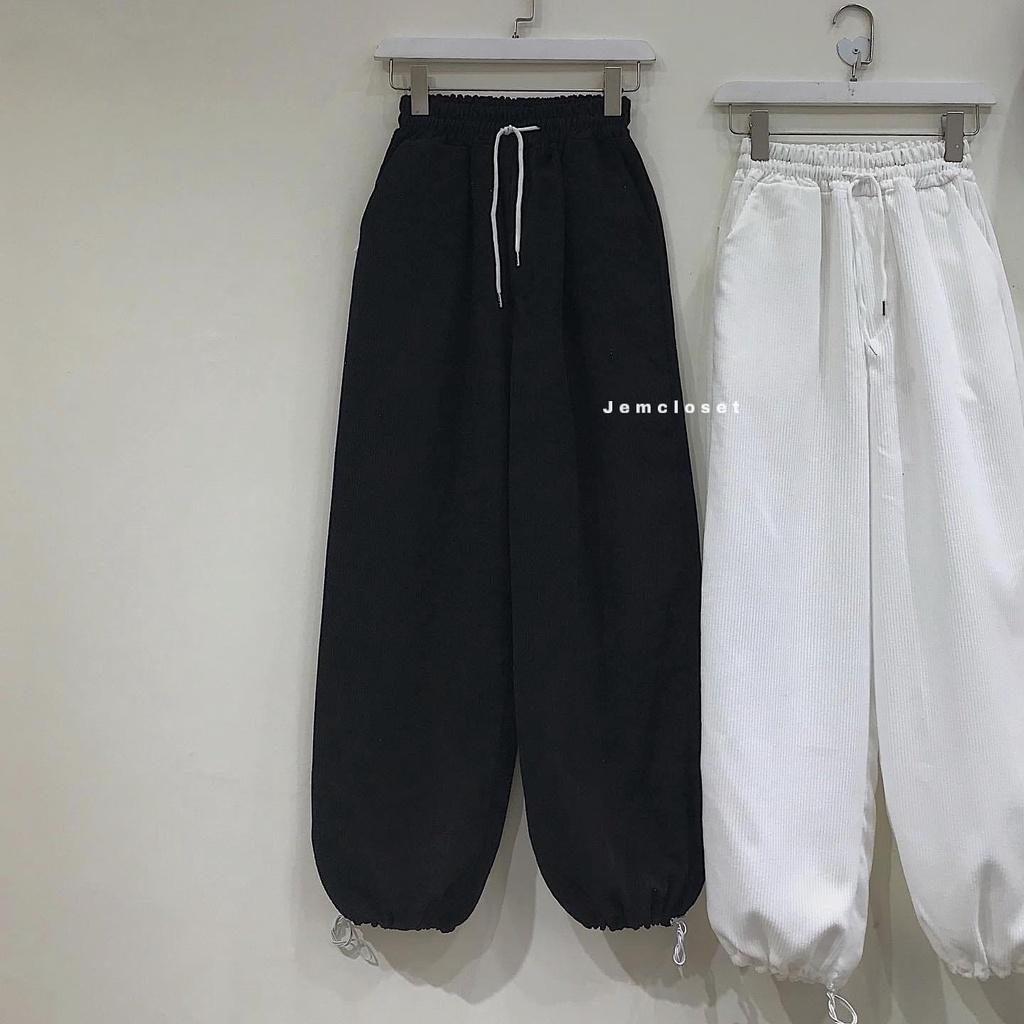 Quần Jogger Nữ Quần Thể Thao Phong Cách GOUS OFFICIAL Chất Nhung Gân Dây Rút Ống Thỏa Mái MEWA - 2721