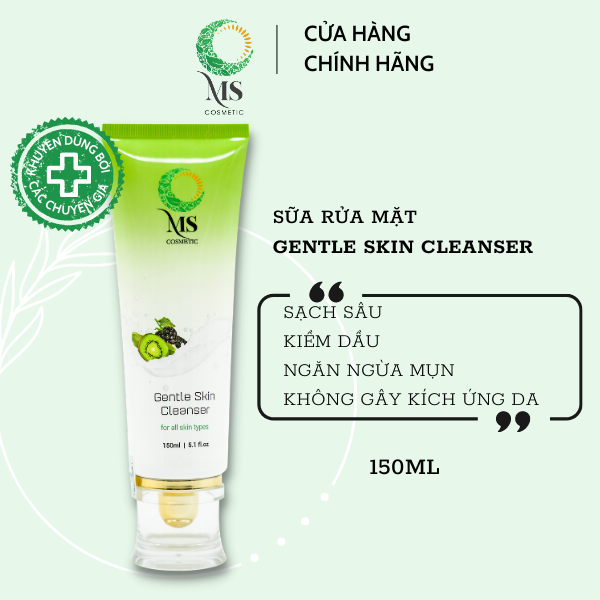 Sữa Rửa Mặt MS Kiểm Soát Nhờn Mụn Gentle Skin Cleanser (150ml), Làm Sáng Da, Thu Nhỏ Lỗ Chân Lông - MỸ PHẨM MS COSMETIC