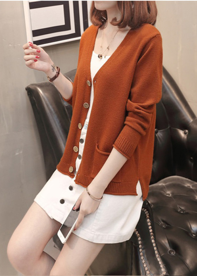 Áo cardigan len nữ 2 túi trước thời trang phong cách Hàn Quốc DV15
