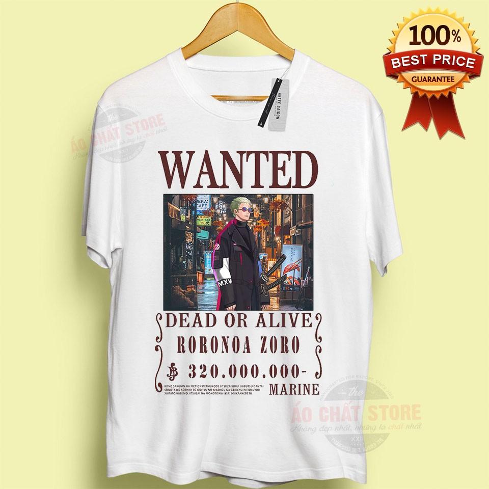 ÁO ZORO WANTED ONE PIECE LÃNG TỬ - ÁO THUN TRUY NÃ ONE PIECE ZORO CỰC CHẤT OP108