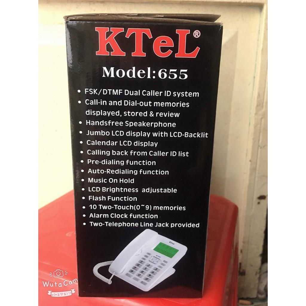 Điện thoại bàn cố định có dây chuông to bàn phím to KTEL 655 màu đen/đỏ đô/ trắng bảo hành 1 năm