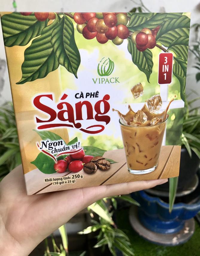 Cà Phê SÁNG Sữa Đá hòa tan 3 trong 1 -Gói 25g x Hộp 10 gói