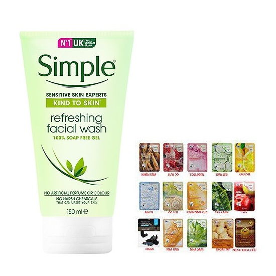 Sữa rửa mặt Simple Dạng Gel 150ml [ Được Mask 3W Clinic ]