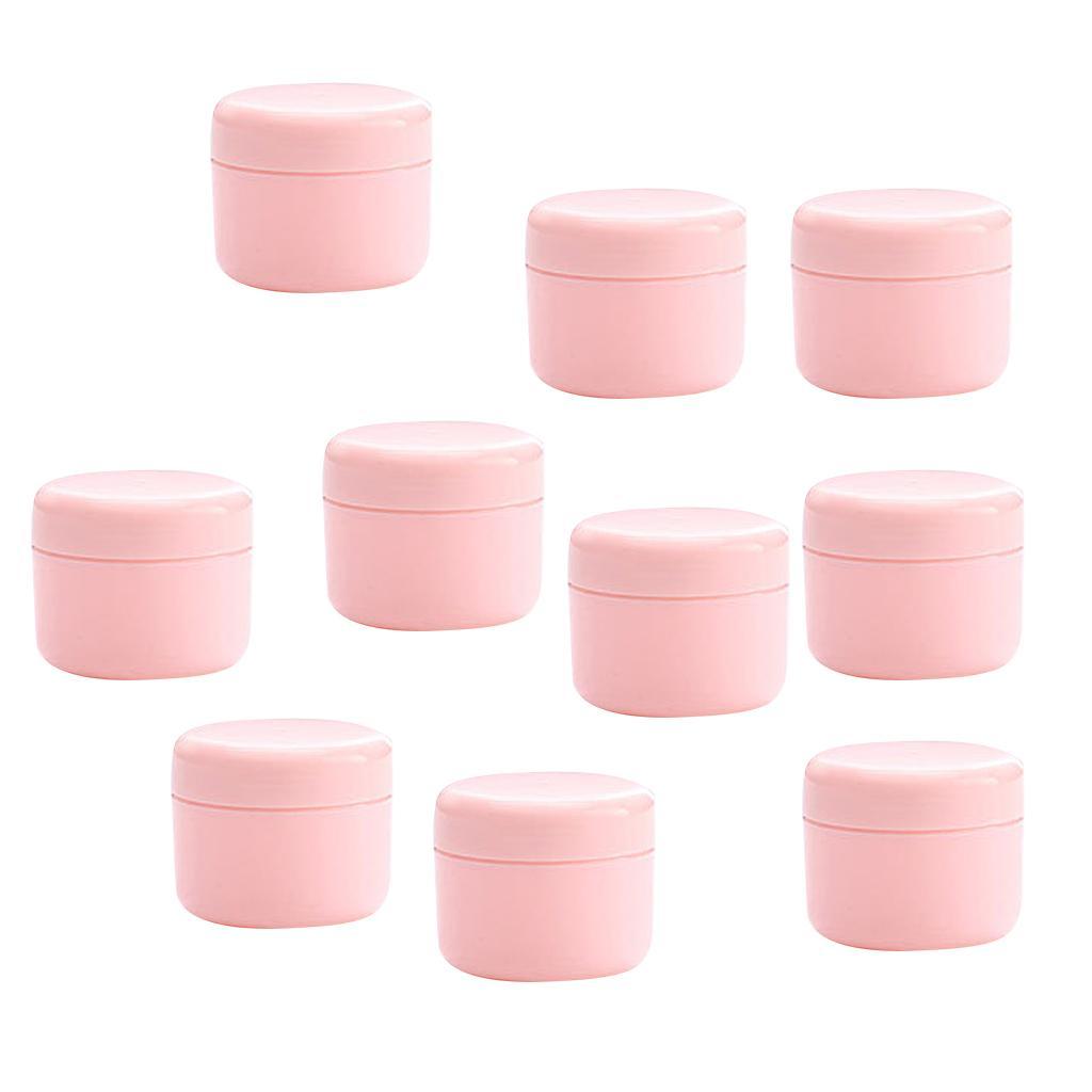 2X Refillable Plastic Empty Face Cream Cosmetic Container with Lid Pink-50g