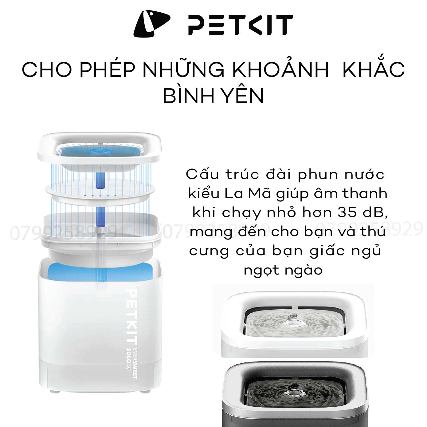 Máy Lọc Nước Cho Mèo, Máy Uống Nước Bơm Không Dây Petkit EVERSWEET SOLO SE (WIRELESS PUMP)