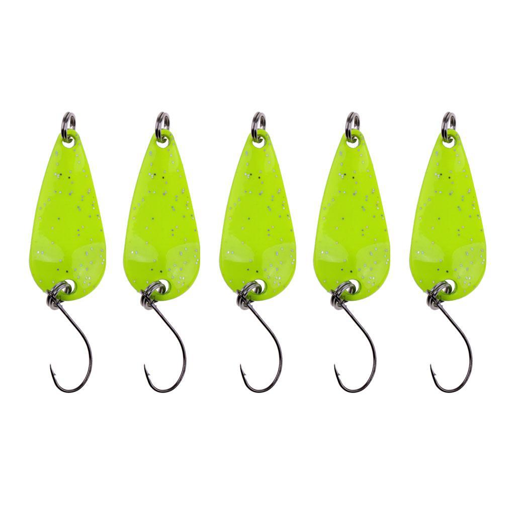 5Pcs Fishing Lures Set Copper Spoon Sequins Metal Lures Hard Baits Crankbait with Single Hook