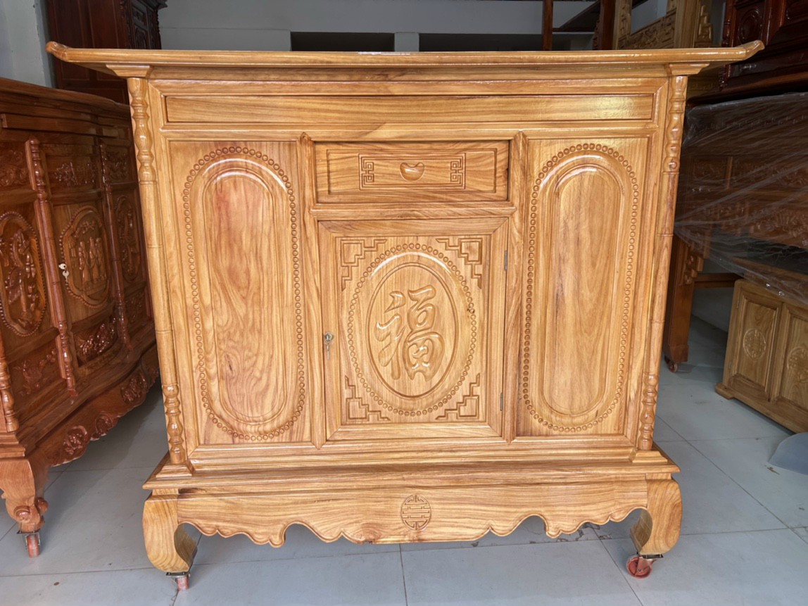 Tủ thờ gỗ gõ đỏ ngang 1m27-1m54