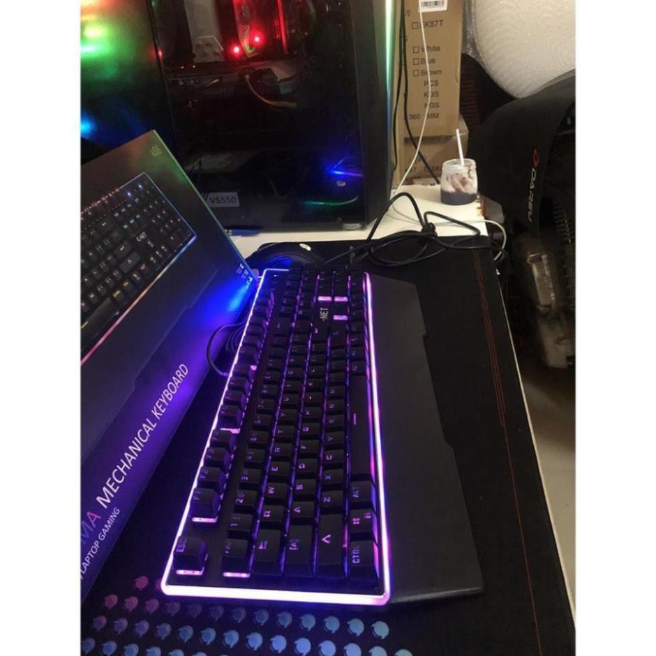 Bàn phím Gaming G-Net K68 - Led ranibow - Blue Switch - Switch quang học - Màu đen  - Hàng Chính Hãng