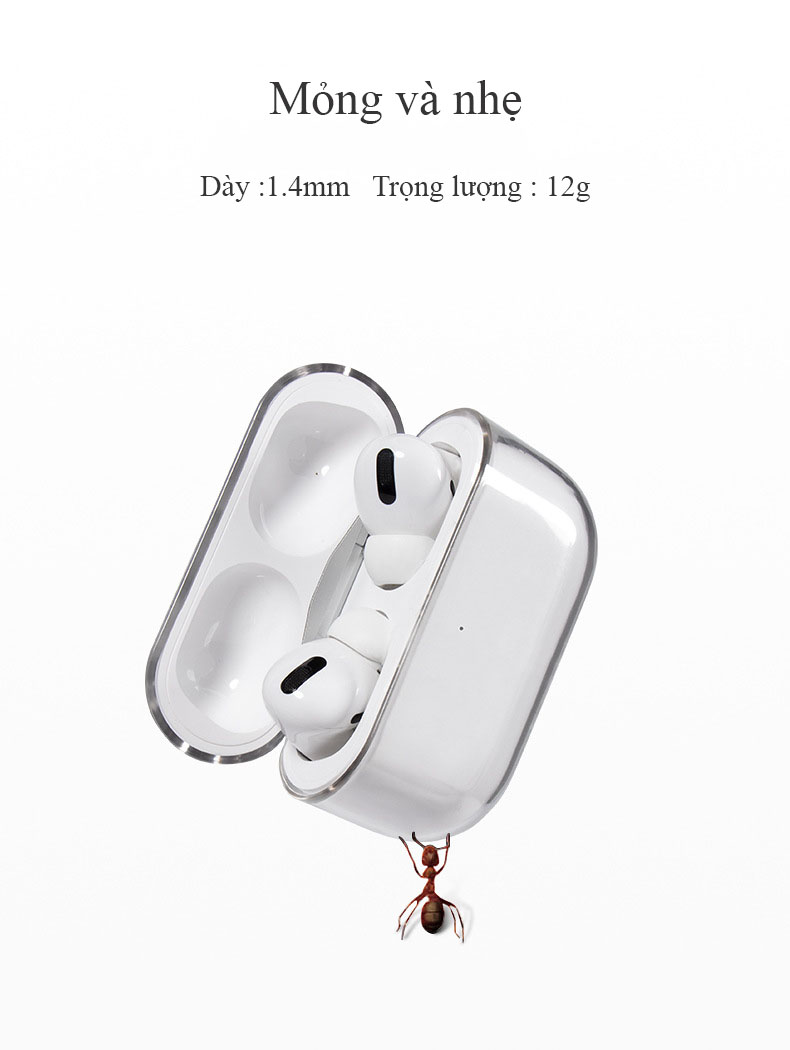 Bao Ốp Case Dành Cho Apple Airpods Pro Chất Liệu PC Trong Suốt