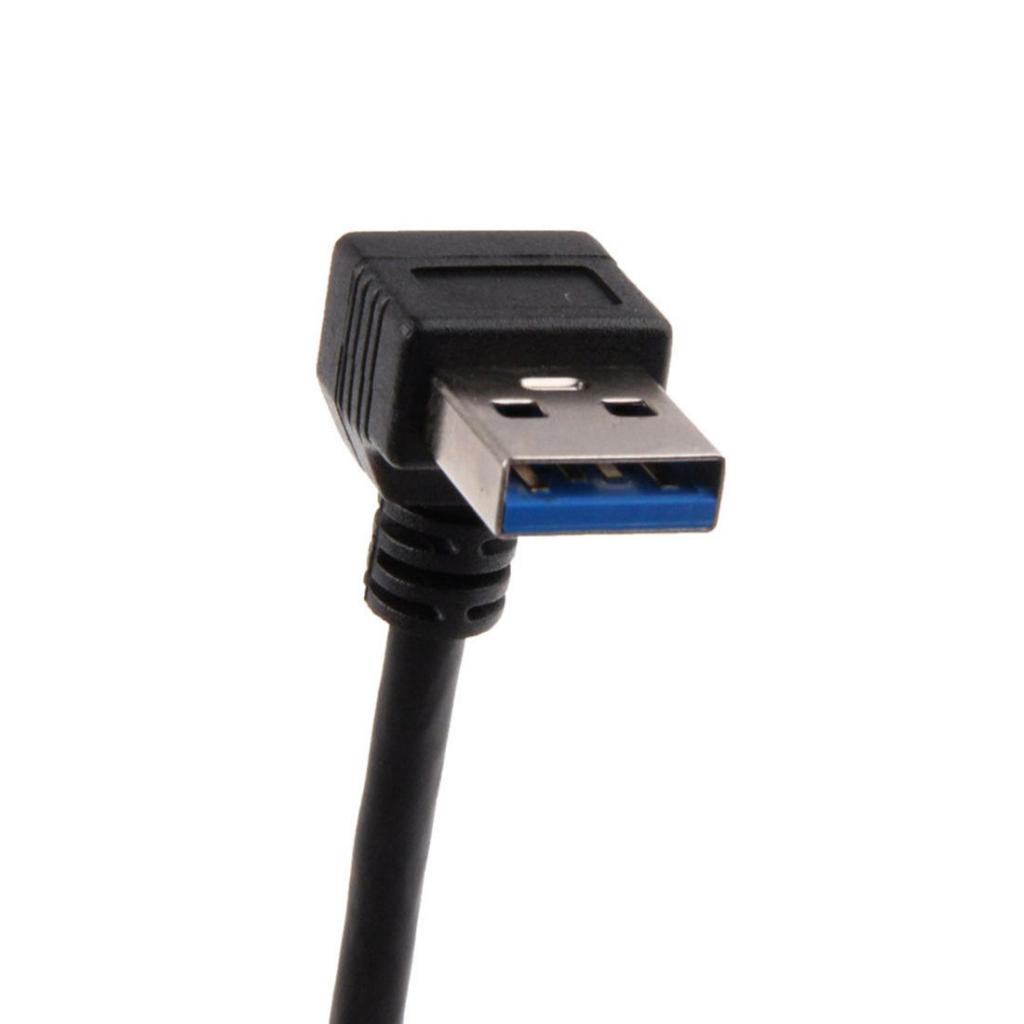 Data Sync 90 Degree USB 3.0 Down Angle Adapter Cable Male A to Female A Connector for Computer USB Extension