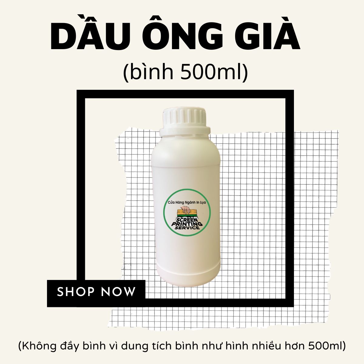 Dung môi dầu ông già tẩy rửa mực in lụa, pha keo