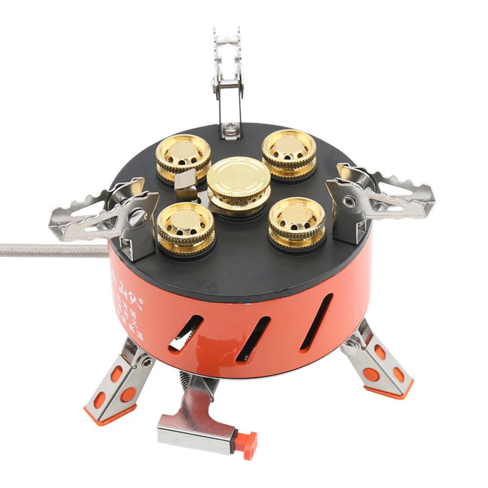 zyzy 5-Core Camping Stove 15800W High-Power Gases Burner Stove Backpacking Stove Windproof with Piezo Ignition Adjustable Valve Storage Bag for Outdoor Cooking Camping Picnic Hiking