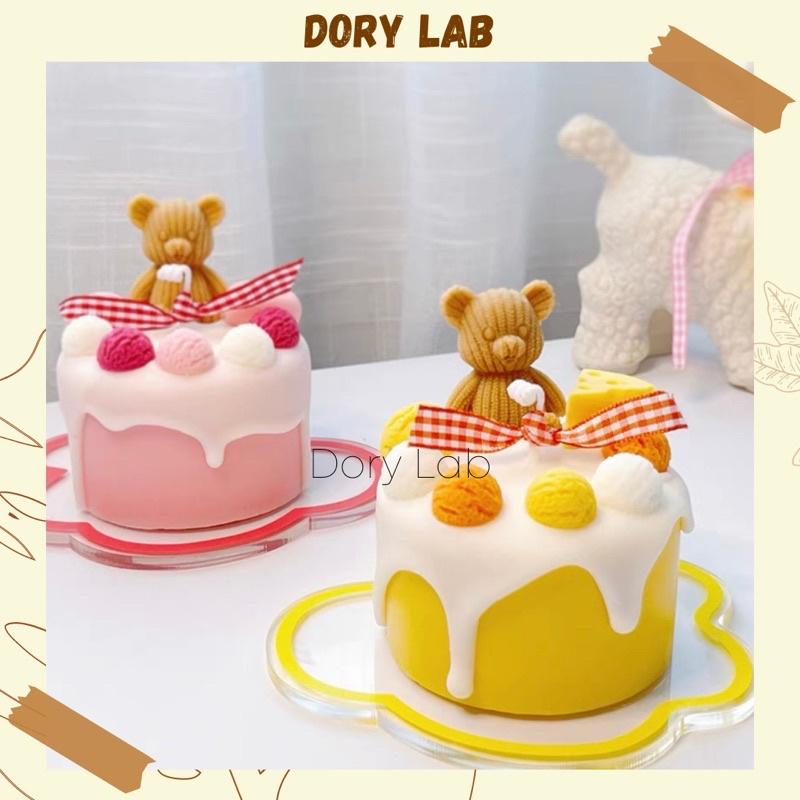 Nến Thơm Bánh Kem Gấu Viên Kem Cute Không Khói, Quà Tặng Sinh Nhật - Dory Lab