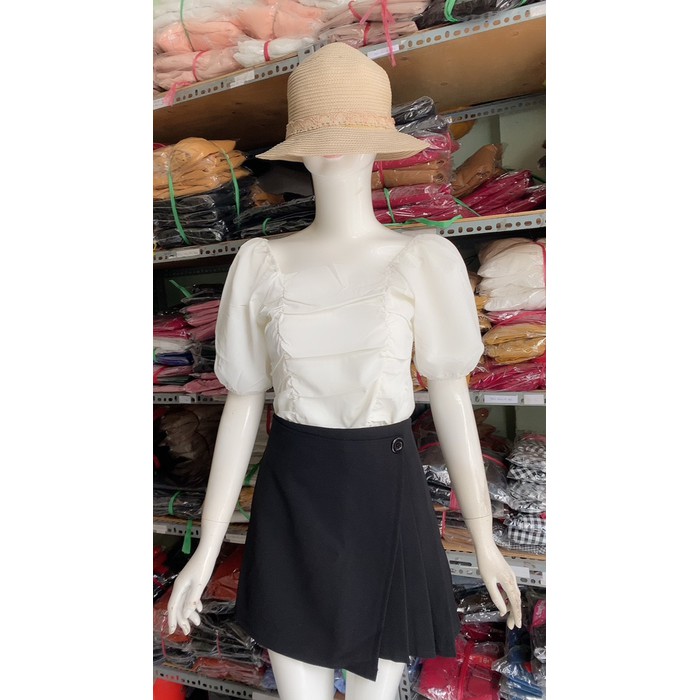 ÁO NHÚN THUN CỔ VUÔNG SÀNH ĐIỆU