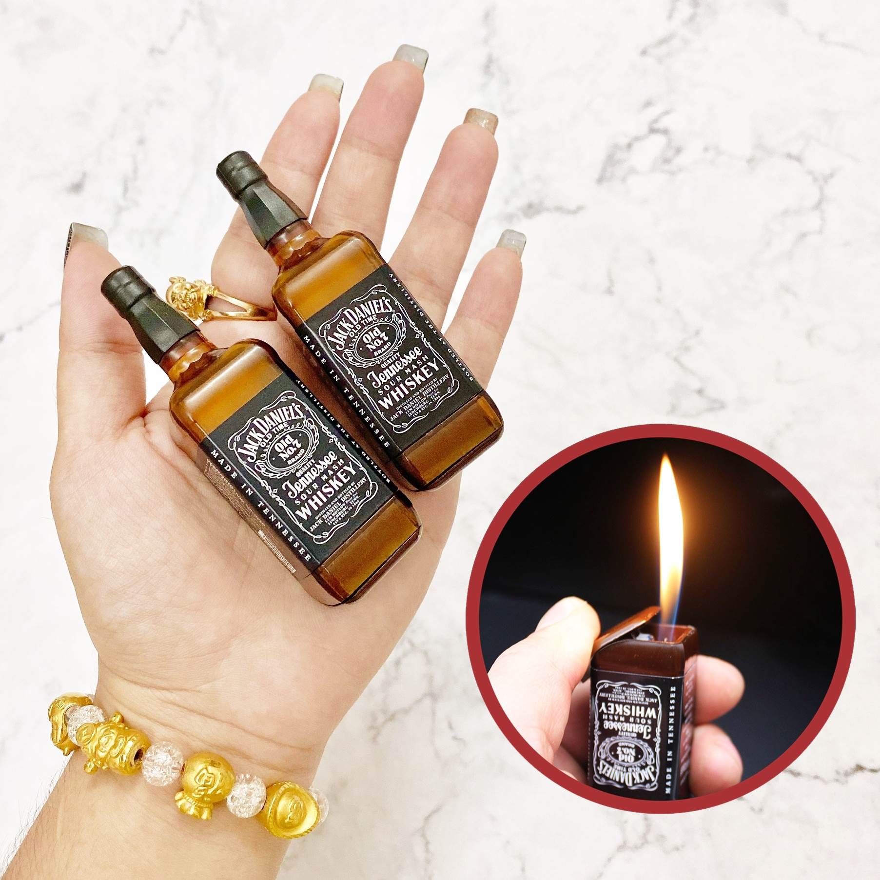 GCRW-BẬT LỬA HÌNH CHAI RƯỢU WHISKEY - -