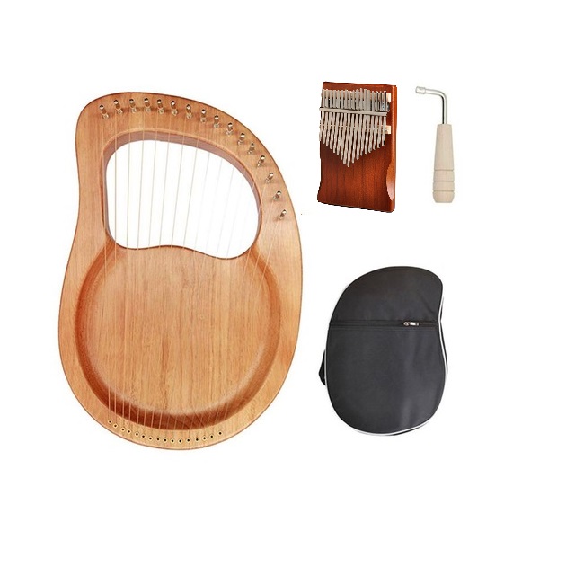 Đàn Lyre 16 dây đàn hạc Lyre Harp IM0001258-MOLIN Đầy đủ phụ kiện LOẠI 16 DÂY Nguyên khối tặng đàn kalimba 17 phím gỗ nguyên khối Mahagony PJLIM72