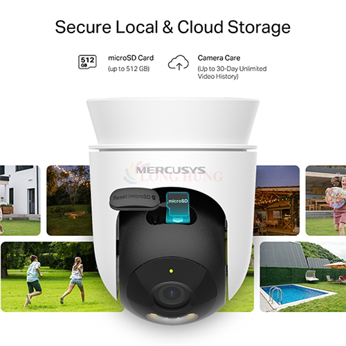 Camera ngoài trời Mercusys dành cho Outdoor Pan/Tilt Home Security Wifi 3MP 2K MC510 - Hàng chính hãng