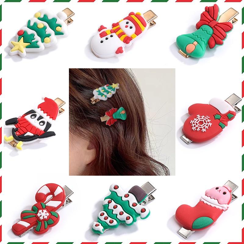 Set 5 kẹp tóc quà noel cho bé siêu đẹp cho bé trong mùa giáng sinh. Combo 5 kẹp tóc