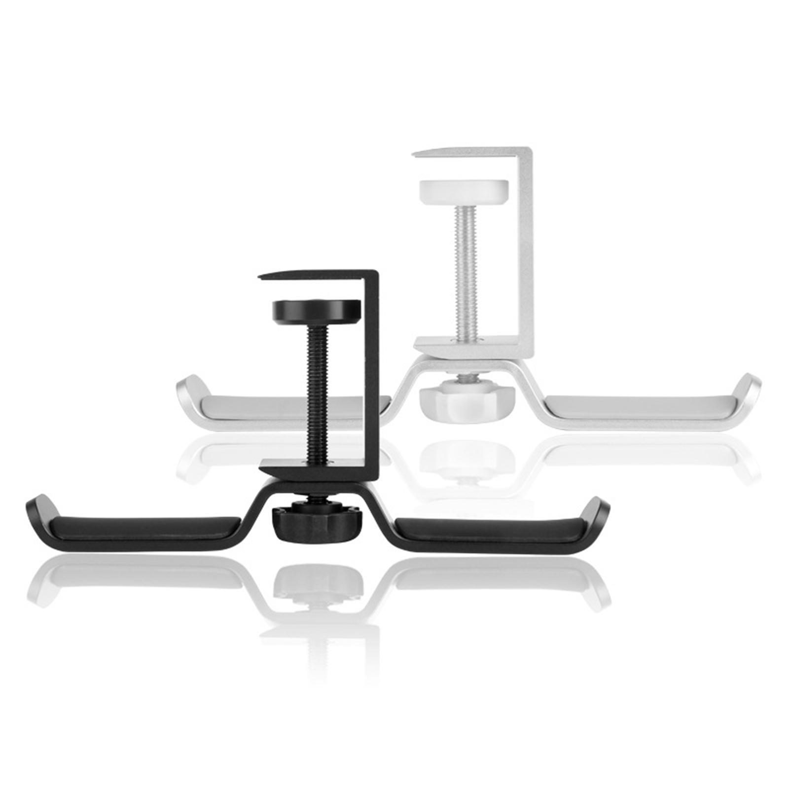 Aluminum Headset Dual Headphone Under Desk Hook Clip Holder Stand