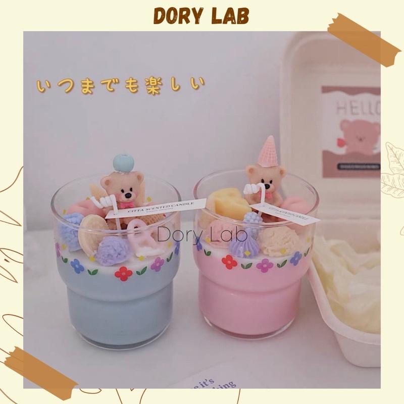 Nến Thơm Ly Gấu Con Mix Topping Màu Sắc Nhiều Mùi Hương - Dory Lab