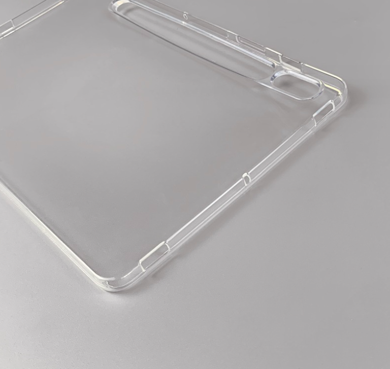 Ốp lưng cho Samsung Galaxy Tab S9 silicon dẻo trong suốt, có gờ bảo vệ camera