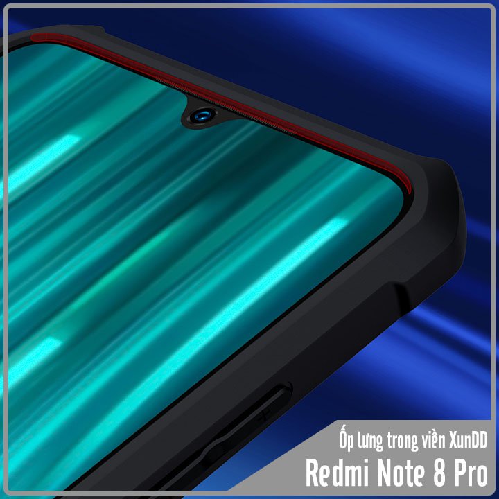 Ốp lưng chống sốc cho Xiaomi Redmi Note 8 Pro, mặt lưng trong viền nhựa TPU dẻo màu XUNDD