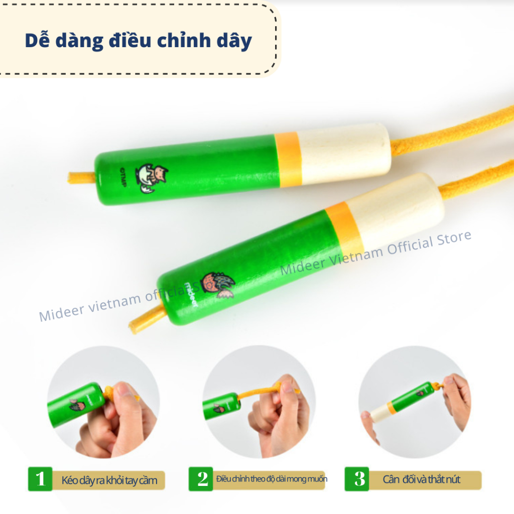 Dây nhảy thể dục cho bé Middeer Jump Rope, Đồ chơi vận Động cho bé 4,5,6,7,8 tuổi