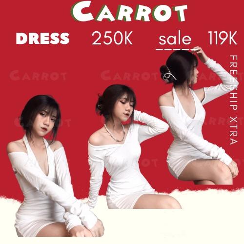 ĐẦM ÔM BODY NỮ SEXY TAY DÀI THÁO RỜI THỜI TRANG NỮ QUYẾN RŨ PHONG CÁCH HÀN QUỐC CARROTXINHDEP