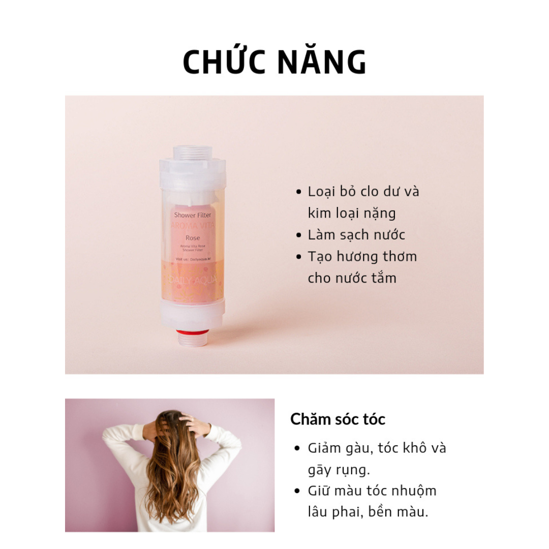 Lõi Lọc Nước Vòi Hoa Sen Vitamin C Daily Aqua - Hương Hoa Hồng