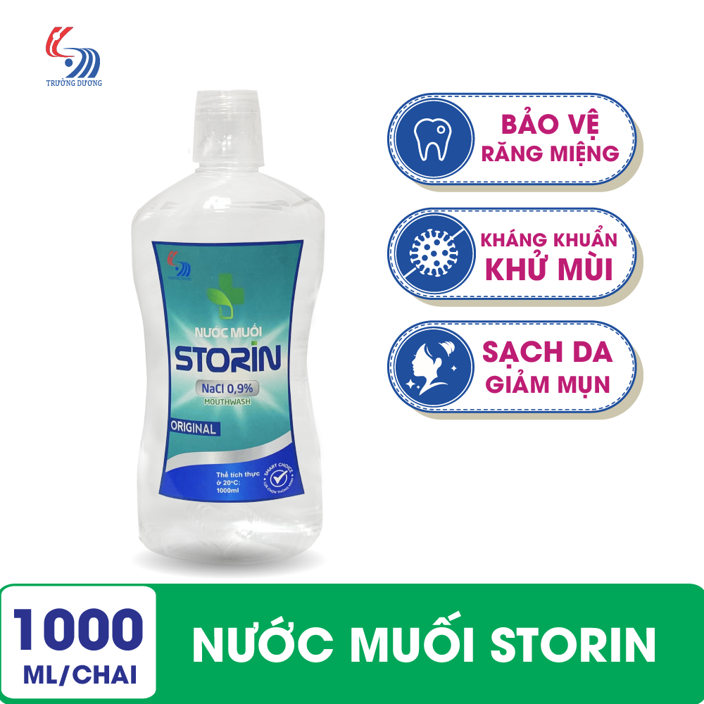 Nước muối STORIN NaCl 0,9% - Chai 1000ml