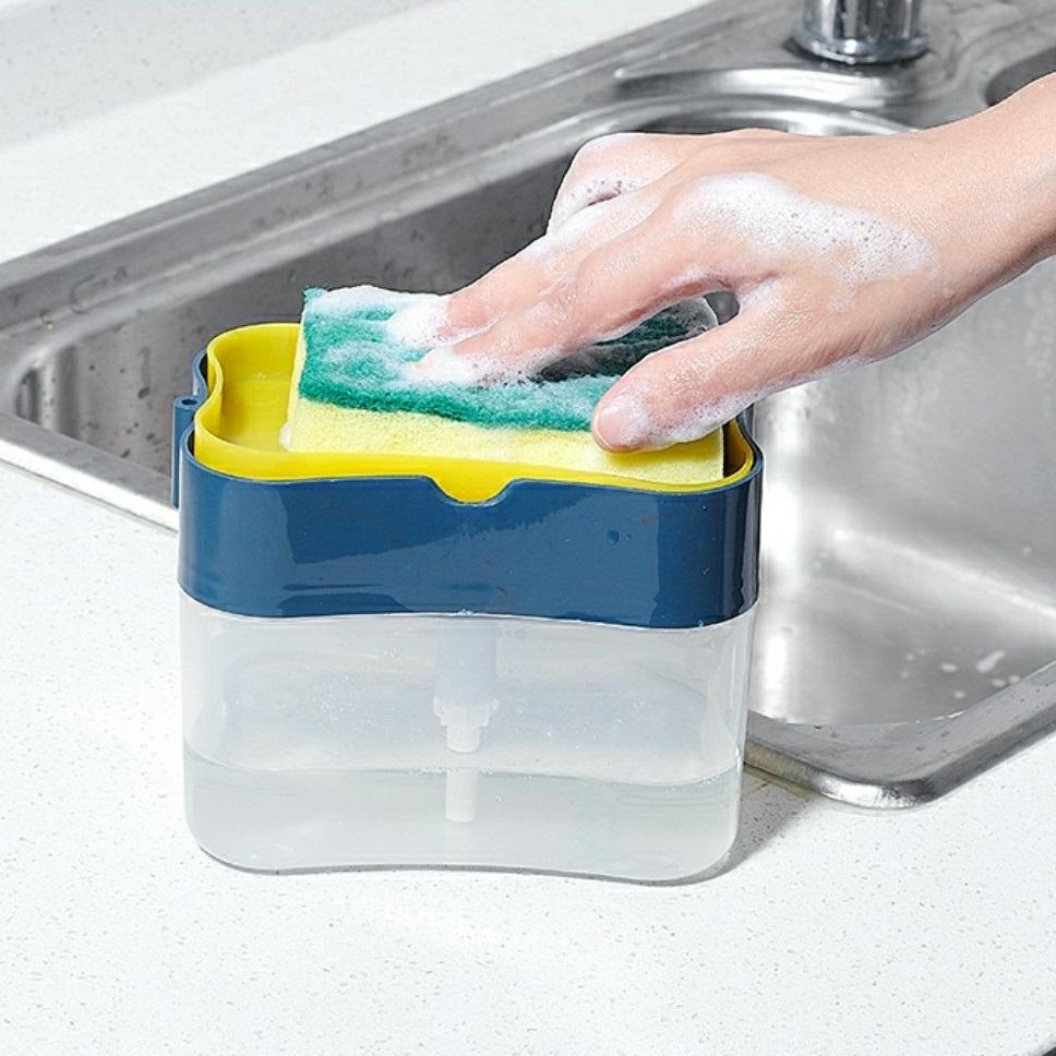 Hộp đựng nước rửa chén nắp ấn H8 tặng kèm mút rửa bát tiện lợi