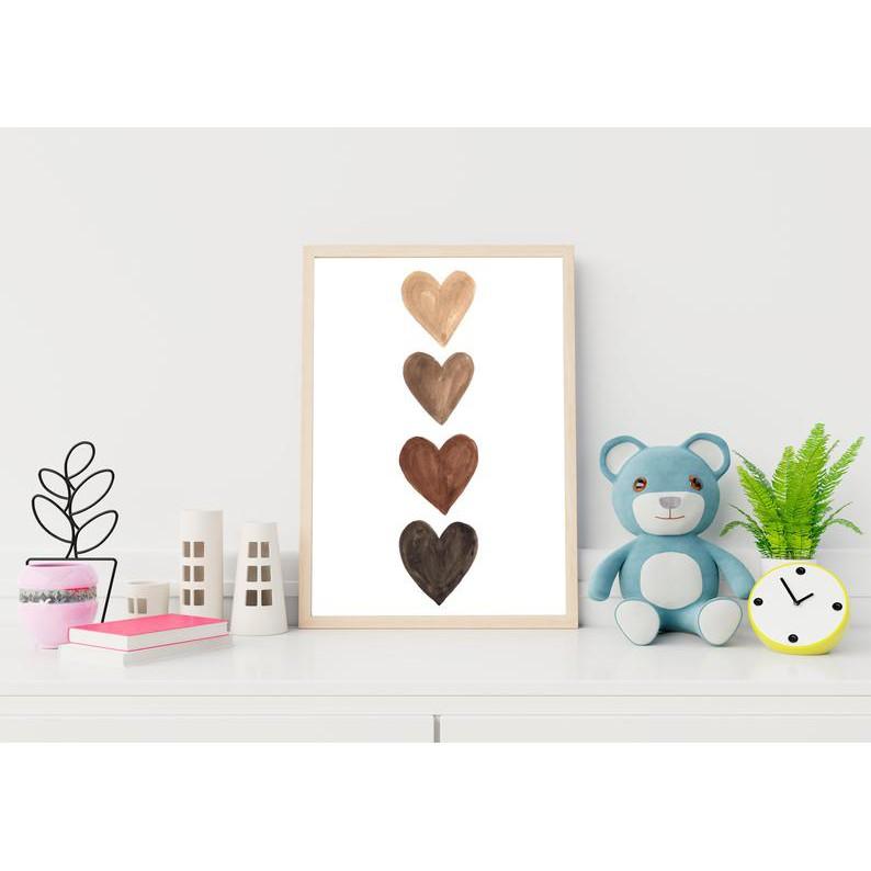 Tranh treo tường | Tranh cho bé-Watercolor Hearts Printable Wall Art,Hearts Print 52 , tranh canvas giá rẻ