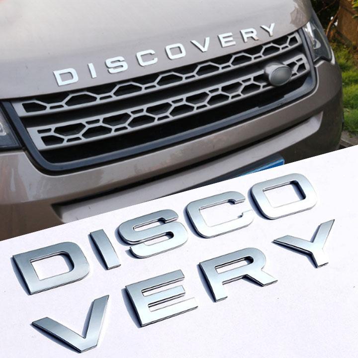 Decal Tem Chữ Discovery 3D Kim Loại Dán Trang Trí Ô Tô - màu Crom