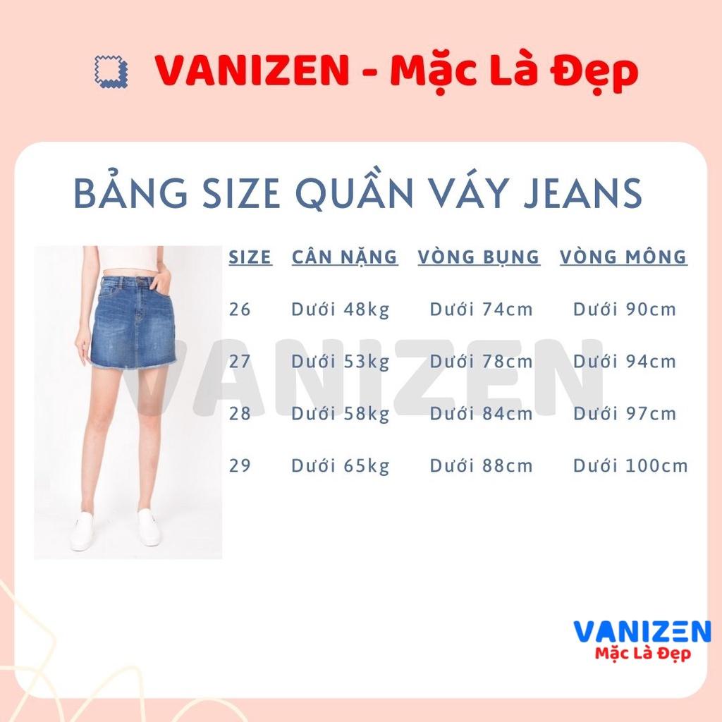 Chân váy jean nữ có quần bên trong đẹp lưng cao cạp cao xước nhẹ gấu tua rua hàng cao cấp mã 462 VANIZEN