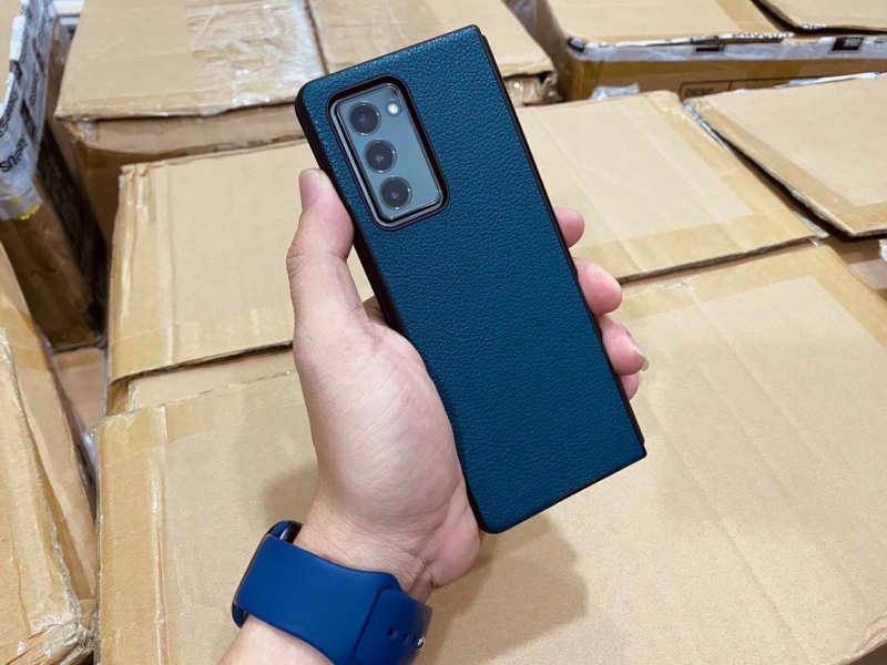 Ốp lưng cho Samsung Galaxy Z Fold 2 Leather Case - Hàng Chính Hãng