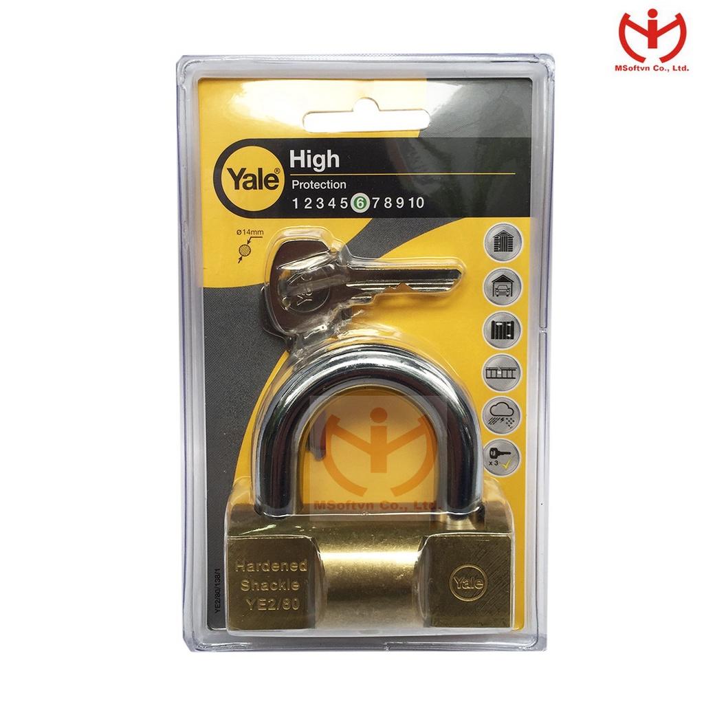 Ổ khóa Yale dòng YE2 thân đồng chìa răng - MSOFT