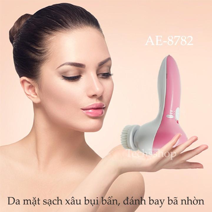 Máy massage rửa mặt 5in1 AE8782 sử dụng pin AA