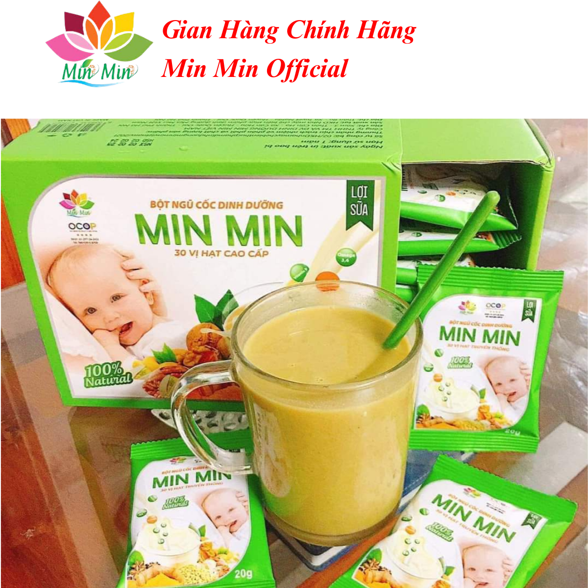 Combo 2 Hộp Ngũ Cốc Min Min Lợi Sữa 38 Hạt Dạng Gói (1Hộp 500gr x25 gói )- Chuyên Lợi Sữa và Phục Hồi Sức Khỏe Sau Sinh