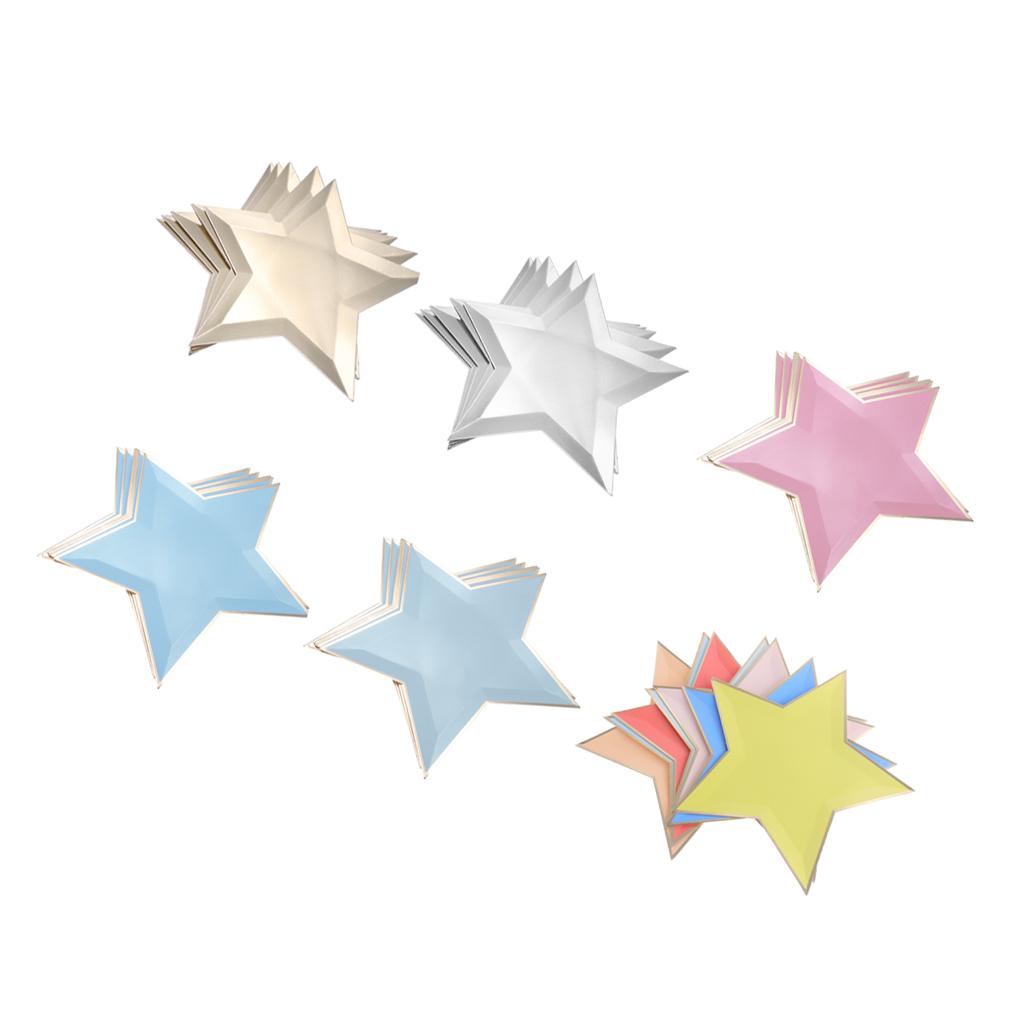 8 Pieces Disposable Paper Plates Food Tableware Party Events Supplies Gold