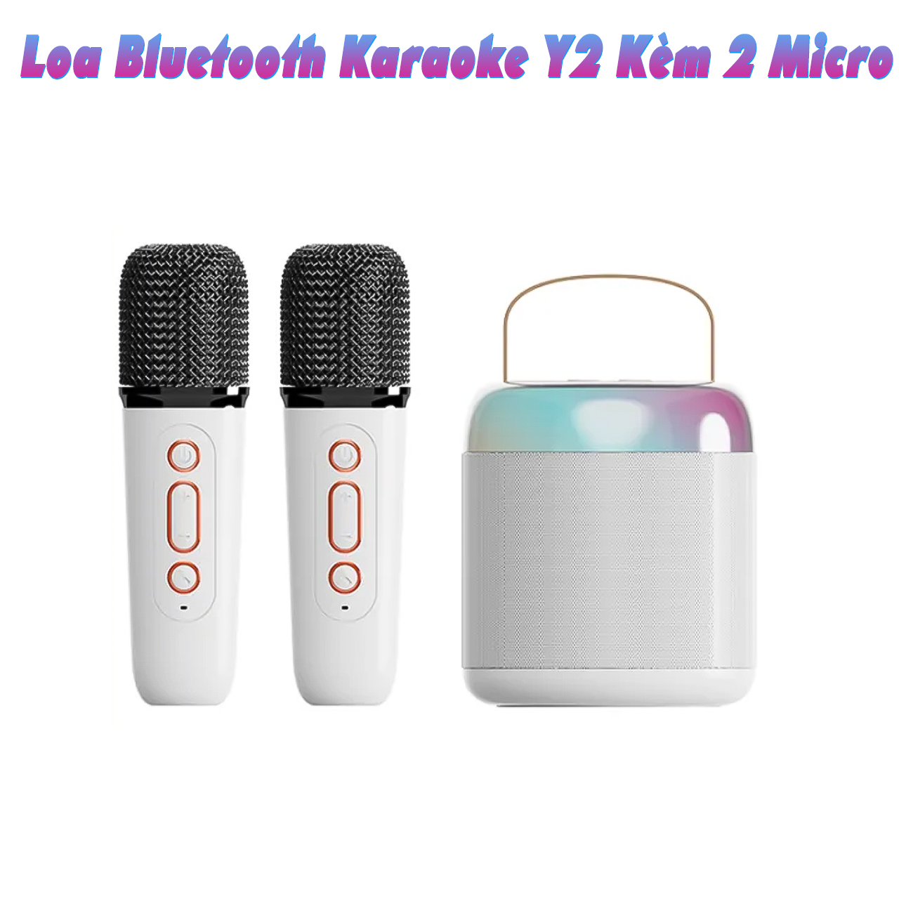 Loa bluetooth karaoke mini Vinetteam Y2 kèm 2 micro không dây hát siêu hay hỗ trợ thẻ nhớ, AUX kết nối điện thoại, laptop - hàng chính hãng