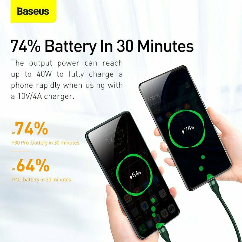Cáp sạc đa năng 3 đầu Baseus 40W, Cáp sạc nhanh 3 đầu Baseus Flash Series 3in1 - Hàng chính hãng